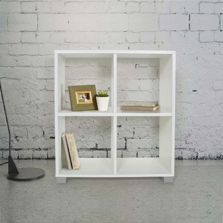 Bibliothèque Étagère En Bois 4 Cubes Art.106 Rangement 63X24X68H Cm