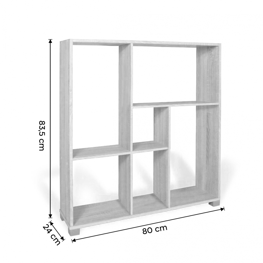 Étagères de bibliothèque cubes et rectangles Art.107 Stockage 80x24x83,5H cm