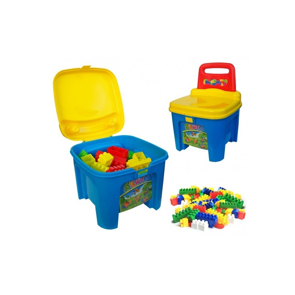 Set de 47 pièces - coffre coloré en forme de chaise en plastique - Briques empilables - Lego 114220