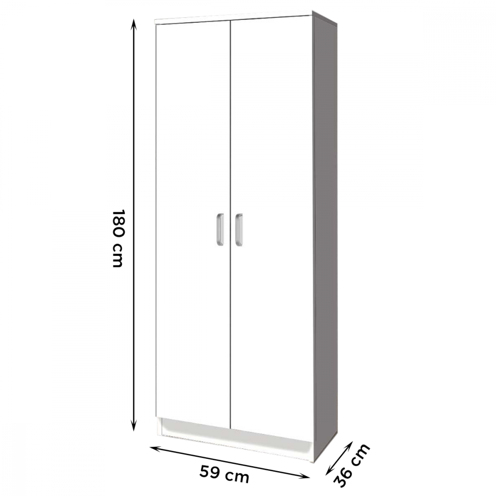 Étagère à chaussures 2 portes 8 compartiments Art.138 Armoire bois 59x36x180H cm