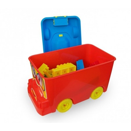 Set de 64 pièces - coffre coloré en forme de camion - Briques empilables - Lego 114497  Set de 64 pièces - coffre coloré en forme de camion - Briques empilables - Lego 114497