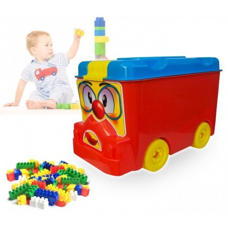 Set de 64 pièces - coffre coloré en forme de camion - Briques empilables - Lego 114497  Set de 64 pièces - coffre coloré en forme de camion - Briques empilables - Lego 114497