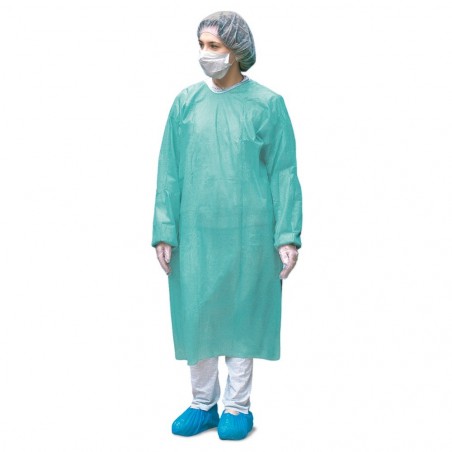 Paquet 10 unités. Blouse médicale jetable de classe I pour visiteurs ou patients