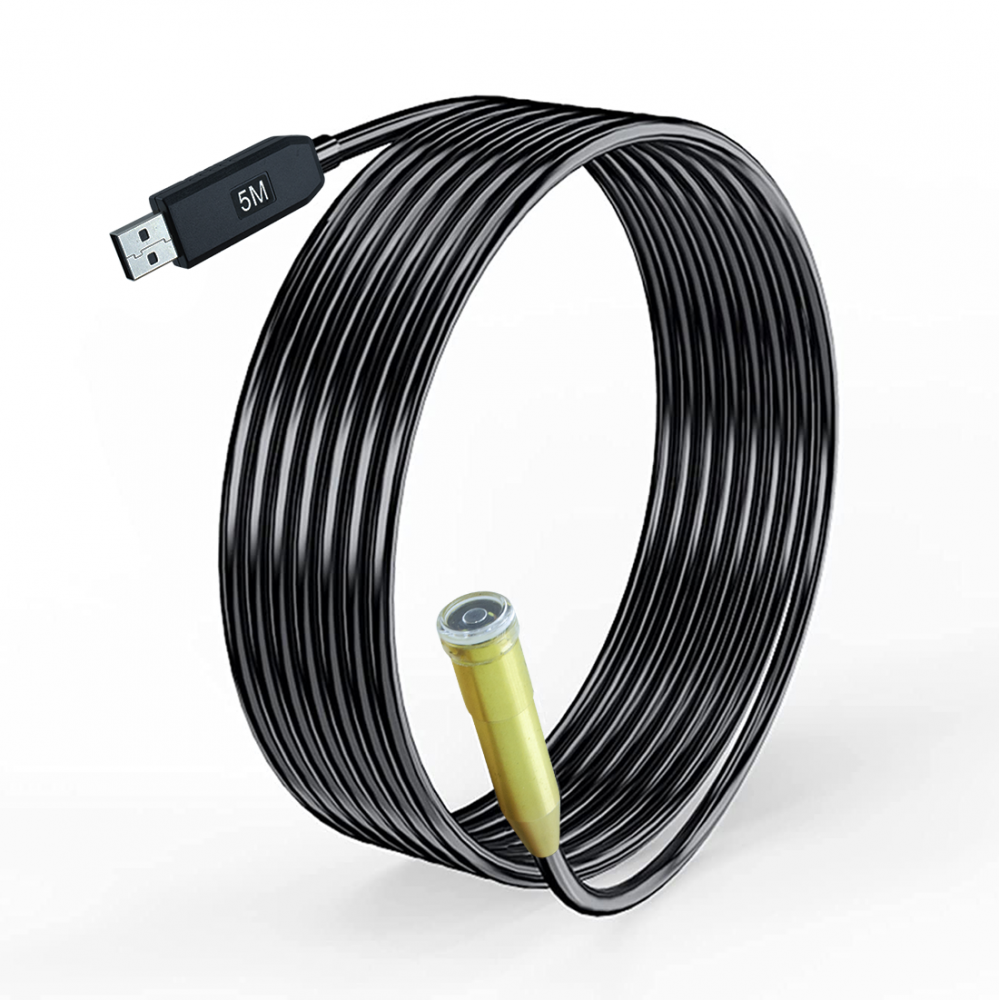 Caméra endoscope USB 5m avec sonde étanche flexible à 4 LED