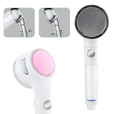 514493 Pomme de douche avec filtre coton mitigeur éponge silicone