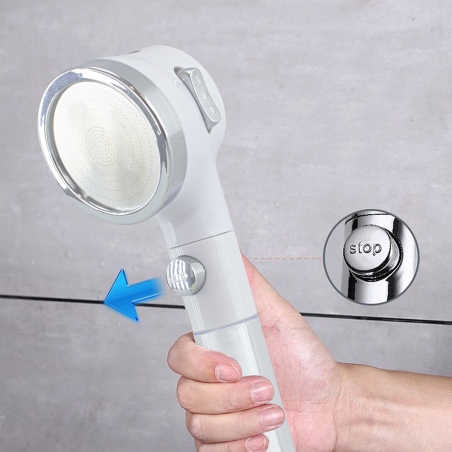 514493 Pomme de douche avec filtre coton mitigeur éponge silicone