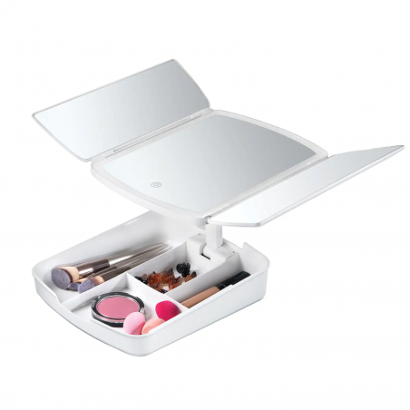720013 Miroir de maquillage pliant avec lumières LED et tiroirs pour maquillage