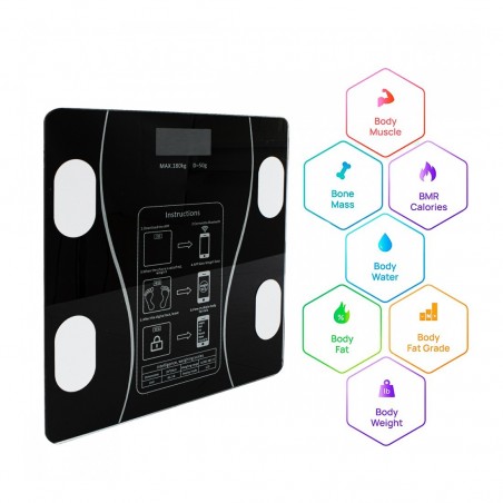 Pèse-personne numérique intelligent 701333 Mesure de la graisse avec application