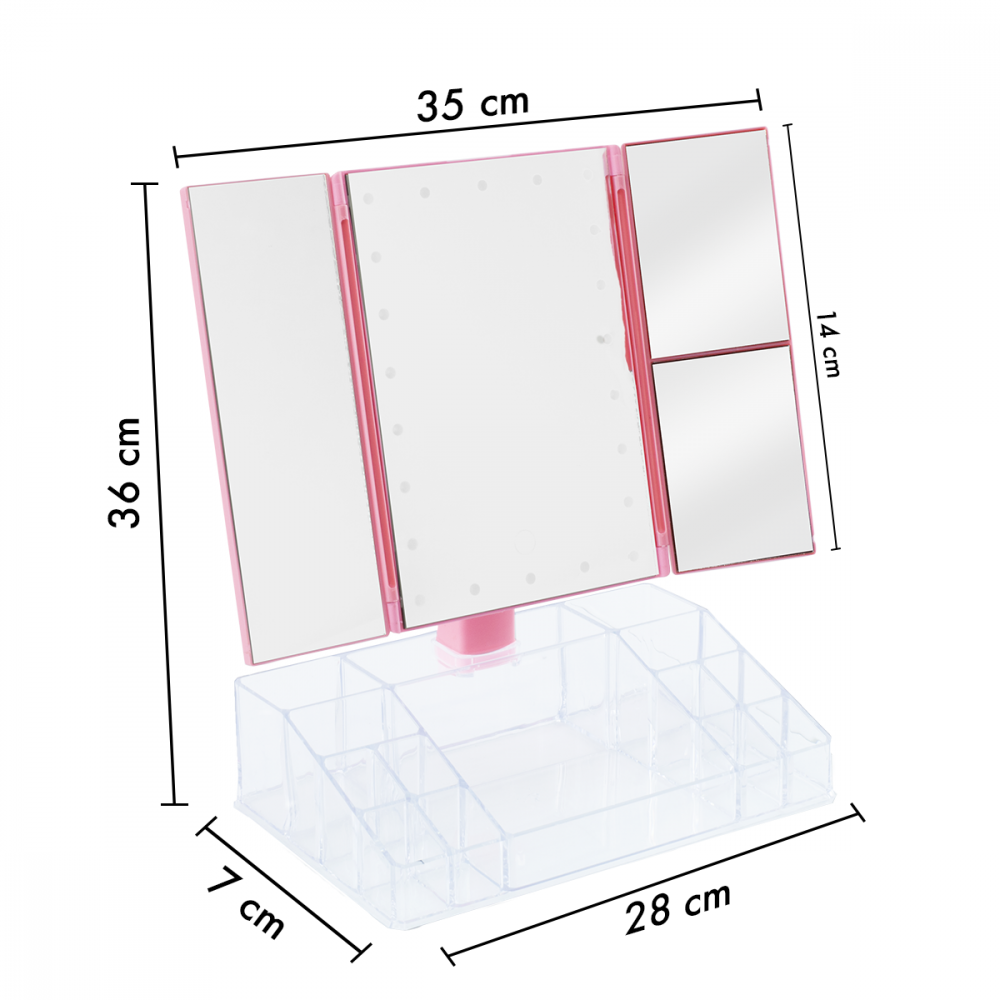 945126 Miroir rotatif avec lumières LED...