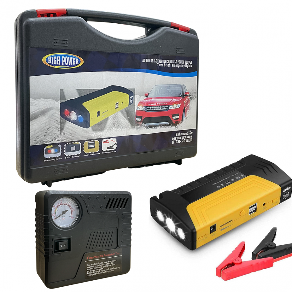 70178 Kit démarrage de saut pour voiture 50800mAh avec compresseur et batterie