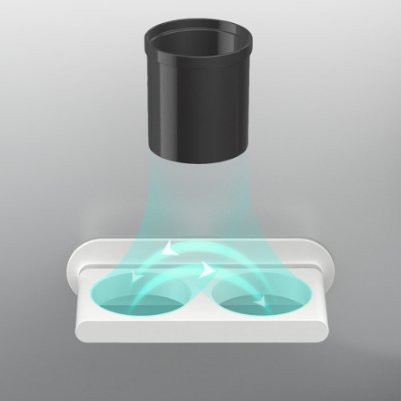 211051 Porte-sèche-cheveux mural multifonctionnel avec 2 compartiments