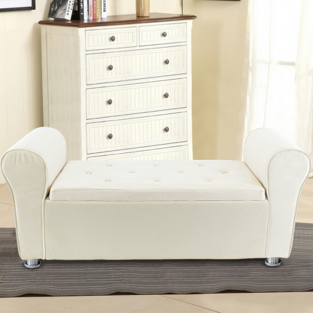 Banc coffre effet velours à paillettes 120x39x55 cm gain de place