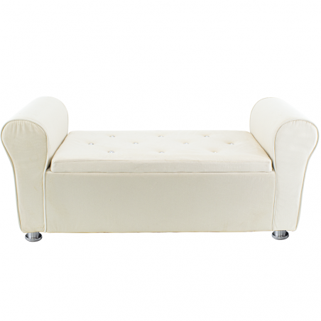 Banc coffre effet velours à paillettes 120x39x55 cm gain de place