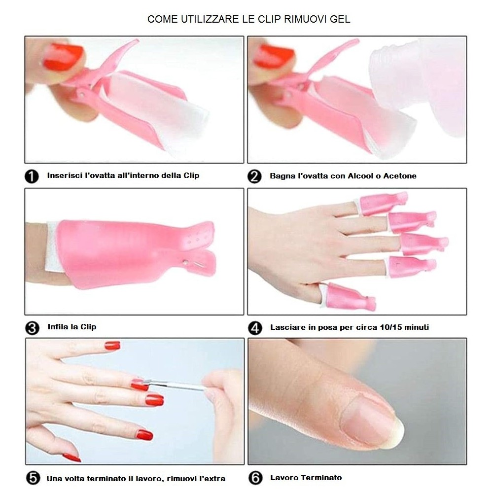 Kit 20 pcs gel clip et Gel Polish Remover 3422...