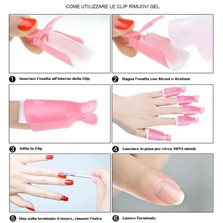 Kit 20 pcs gel clip et Gel Polish Remover 3422 pour Nail Art Nails