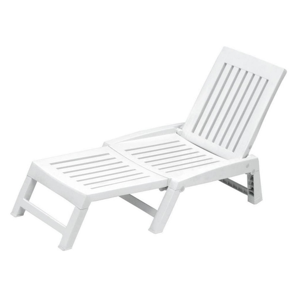 Set 2 pcs ORFEO chaise longue en résine blanche...