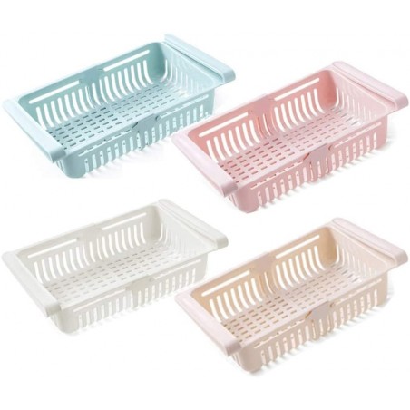 Ensemble 4 tiroirs de réfrigérateur 187325 Organisateur en plastique extensible