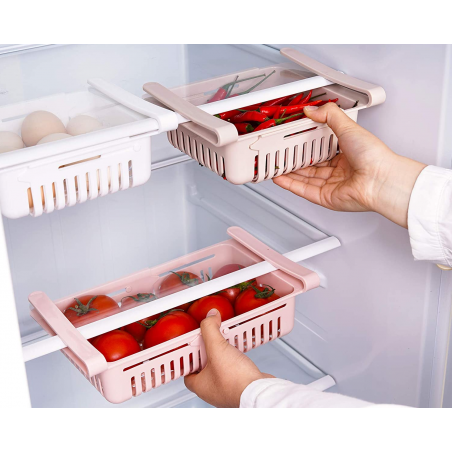 Ensemble 4 tiroirs de réfrigérateur 187325 Organisateur en plastique extensible