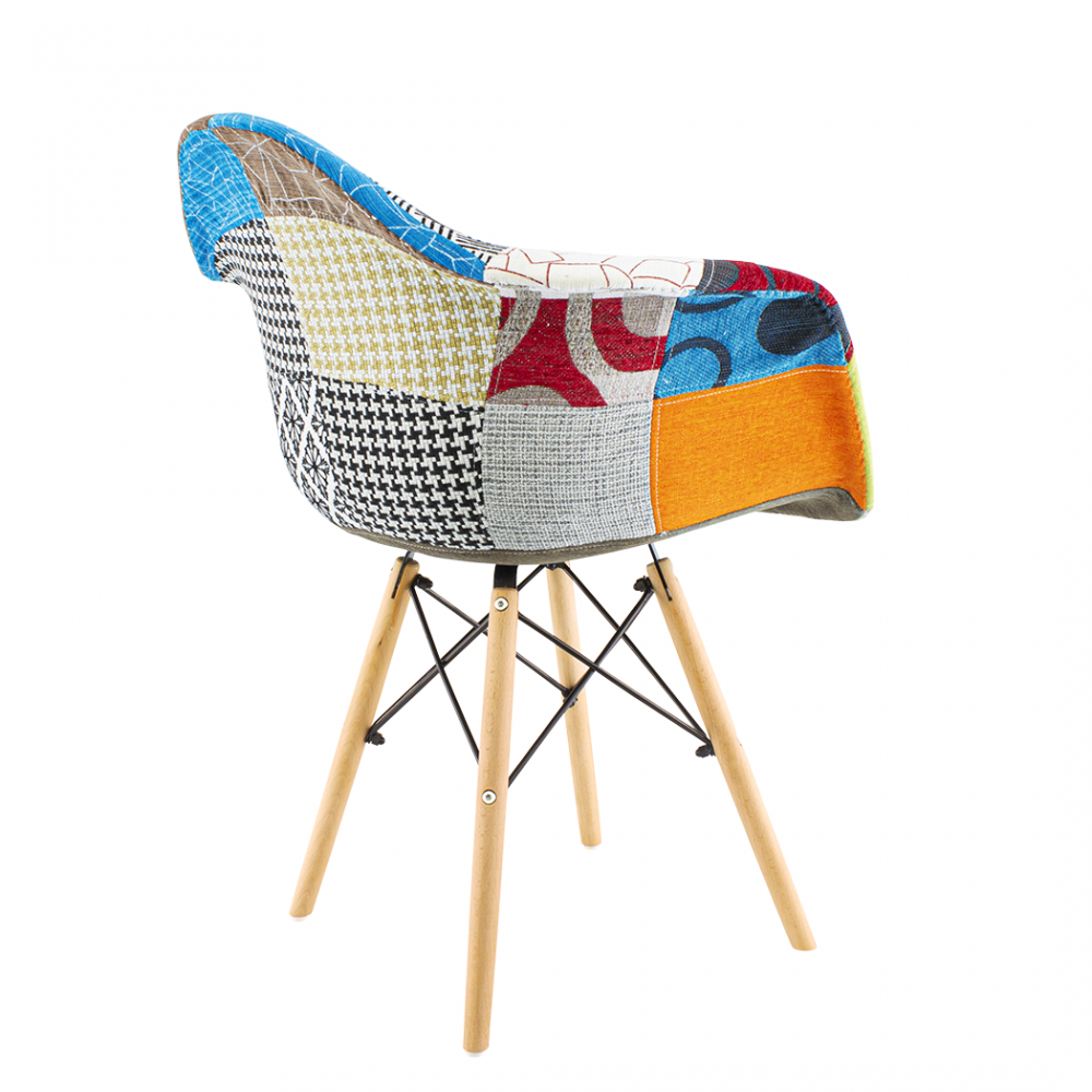 Lot de 2 fauteuils EIFFEL en tissu Patchwork...