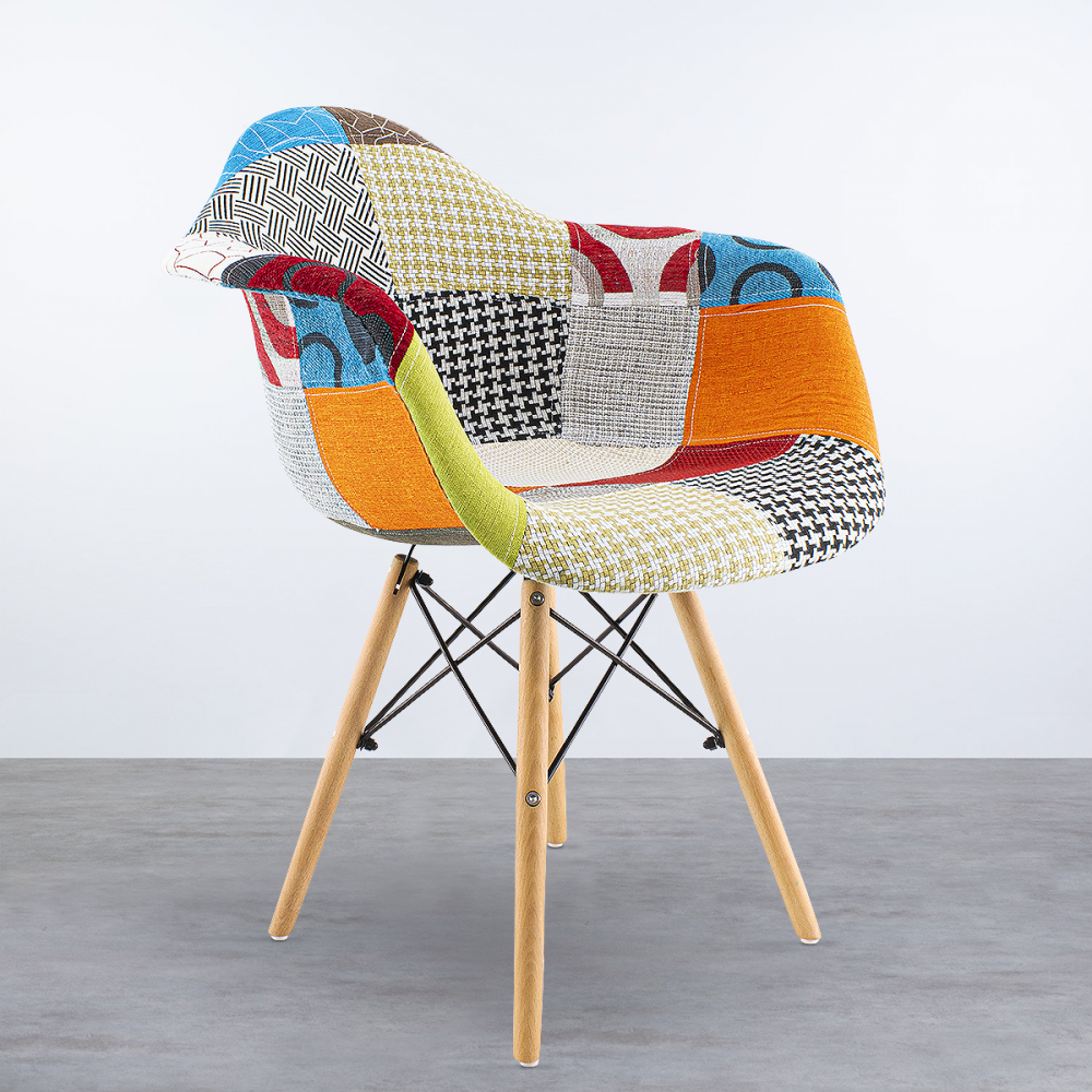 Lot de 2 fauteuils EIFFEL en tissu Patchwork...