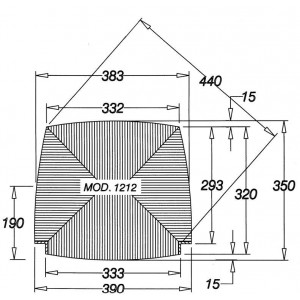 1212-R 2 pcs siège remplacement Venezia Paesana fond en... 2