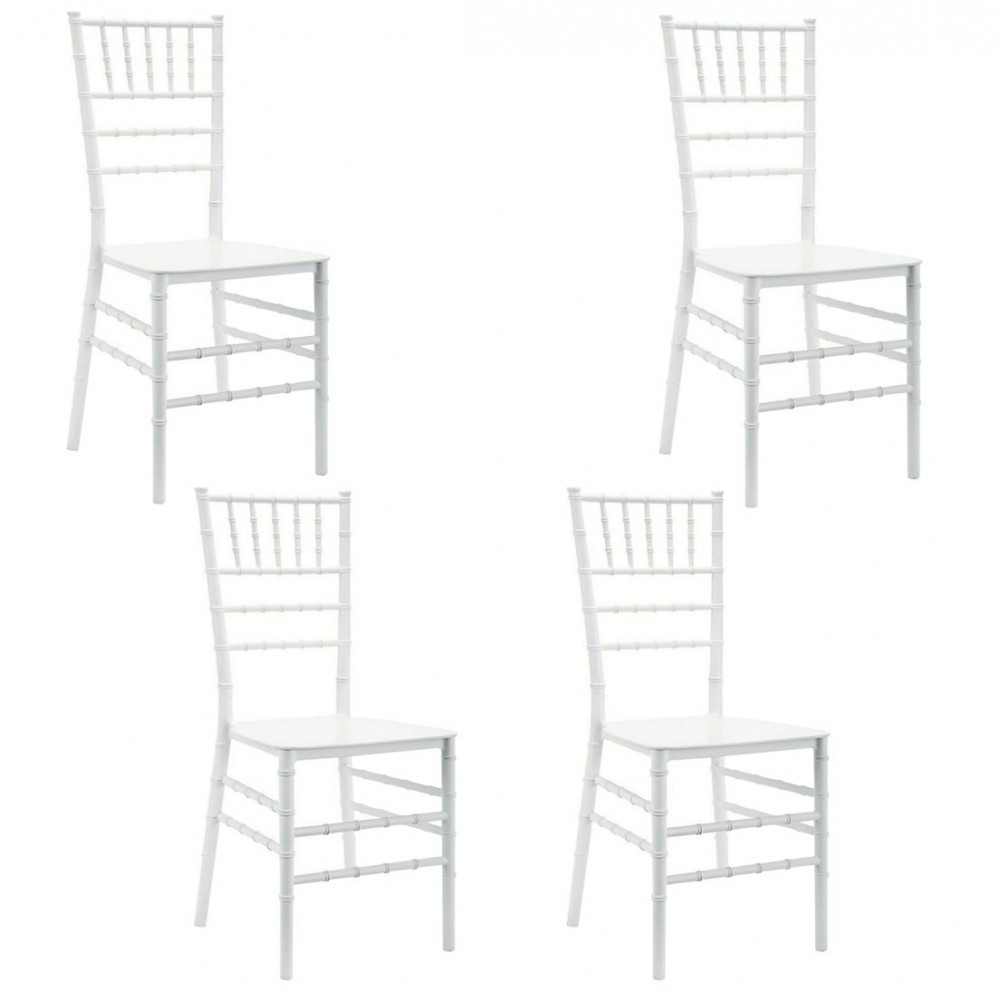 Lot de 4 chaises chiavari blanches Design Classique pour la Restauration Vintage