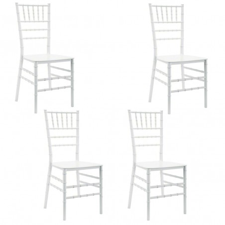 Lot de 4 chaises chiavari blanches Design Classique pour la Restauration Vintage