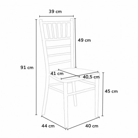 Lot de 4 chaises chiavari blanches Design Classique pour la Restauration Vintage