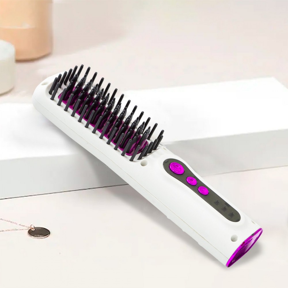 Mini brosse lissante portable plaque céramique...