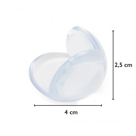 256527 Coins 4 unités adhésif double face en matière plastique transparente