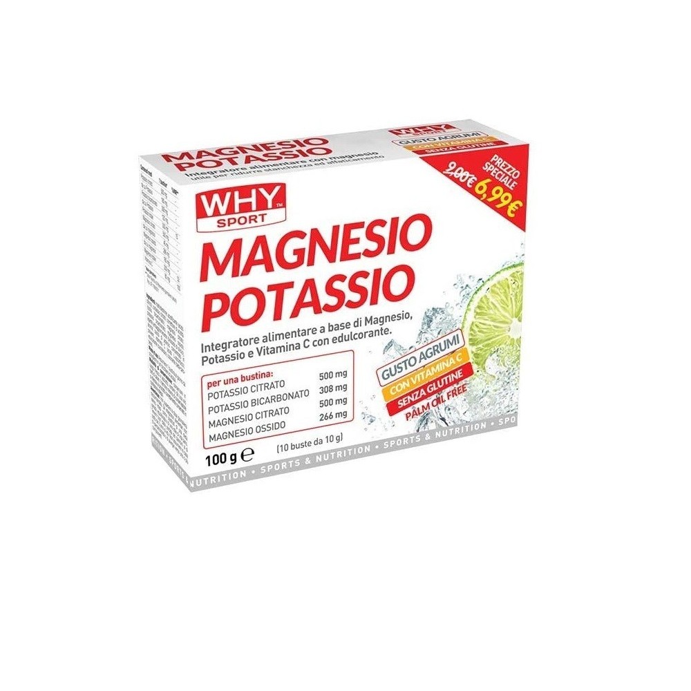 Magnésium et Potassium Vitamine C WHY NATURE Pack 10 Enveloppes Supplémentaires