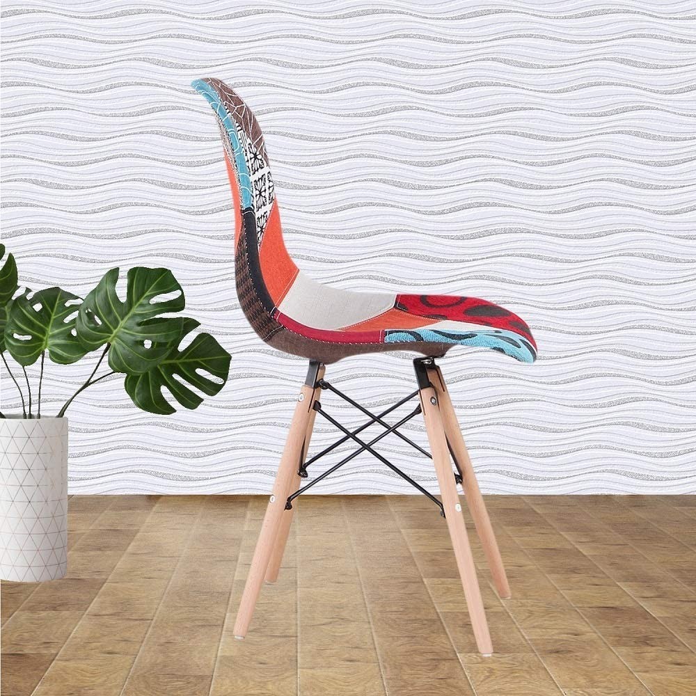 Lot de 4 chaises Fantasy en tissu patchwork...