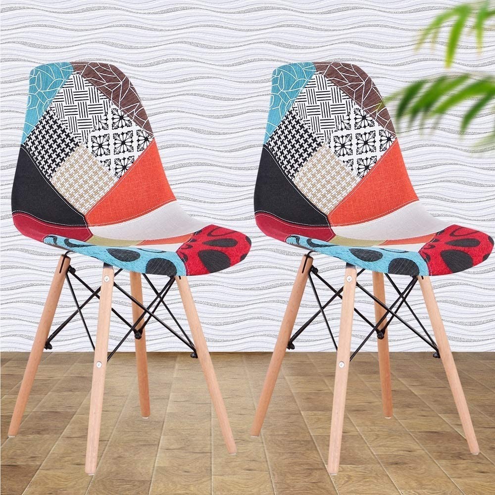 Lot de 4 chaises Fantasy en tissu patchwork...