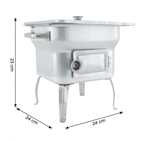 Petit barbecue Fornacella en tôle 25x25cm avec pièces détachées et couvercle