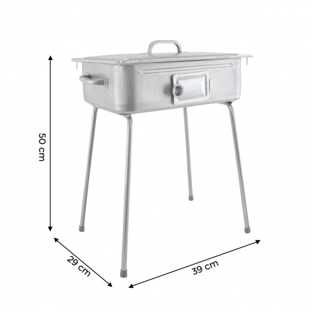Grand Barbecue Fornacella en plaque imprimée 27x37cm avec Grille et Couvercle