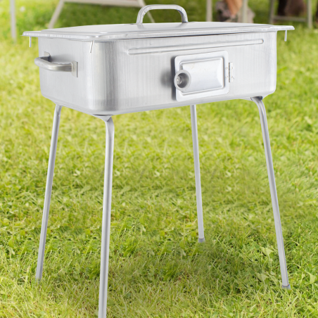 Grand Barbecue Fornacella en plaque imprimée 27x37cm avec Grille et Couvercle