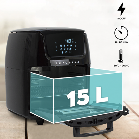 Four Maxi Air Fryer Jordan 15L 1800W avec 8 modes d'écran tactile