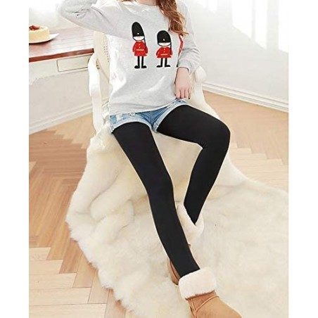 Lot de 3 leggings noirs opaques avec doublure polaire 380 Den Taille Unique