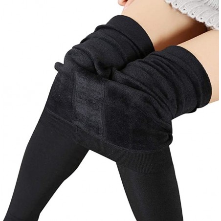 Lot de 3 leggings noirs opaques avec doublure polaire 380 Den Taille Unique