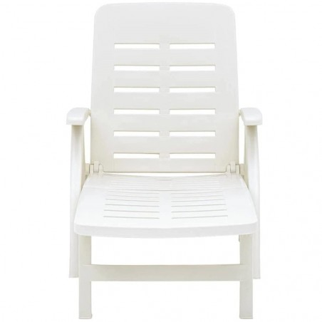 2 longues longues en polypropylène blanc SMERALDO 72x189x96hcm Mobilier jardin