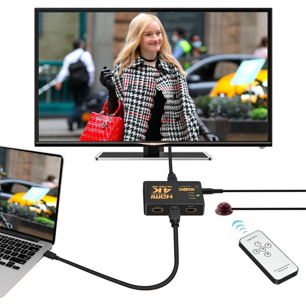 Commutateur HDMI Ultra HD 5 entrées 4K...