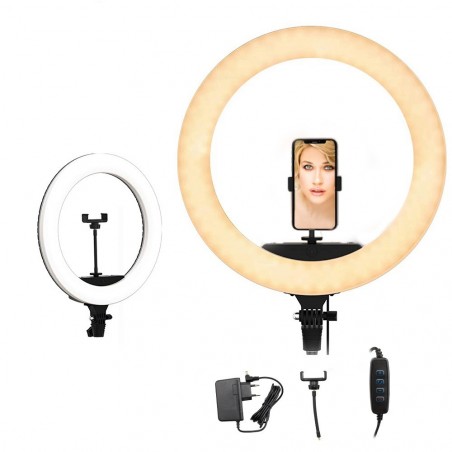 187158 Anneau LED Selfie 35cm pour Smartphones avec Potentiomètre Selfie