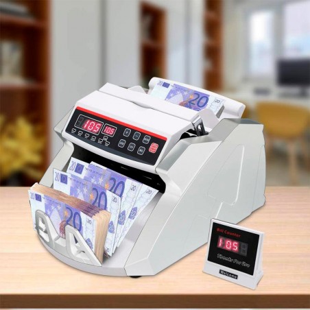 Compteuse billets professionnelle avec détecteur de faux billets affichage LED