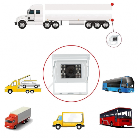 Caméra de recul pour fourgons et camping-cars 18 leds infrarouges