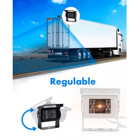 Caméra de recul pour fourgons et camping-cars 18 leds infrarouges