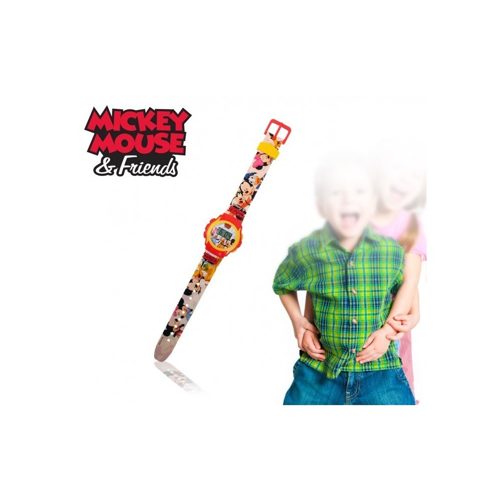 Montre numérique avec bracelet en caoutchouc infantile - garçon et fille - motif MICKEY MOUSE - Disney WD10404