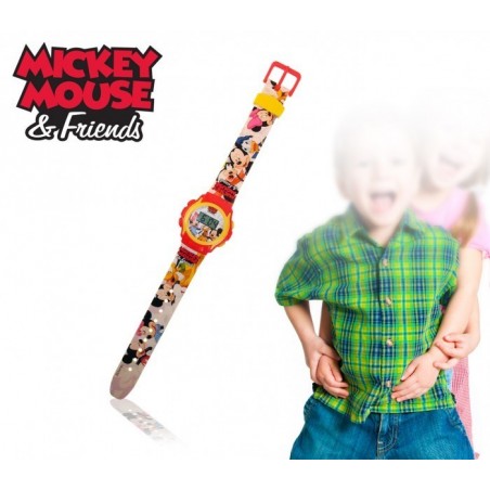 Montre numérique avec bracelet en caoutchouc infantile - garçon et fille - motif MICKEY MOUSE - Disney WD10404