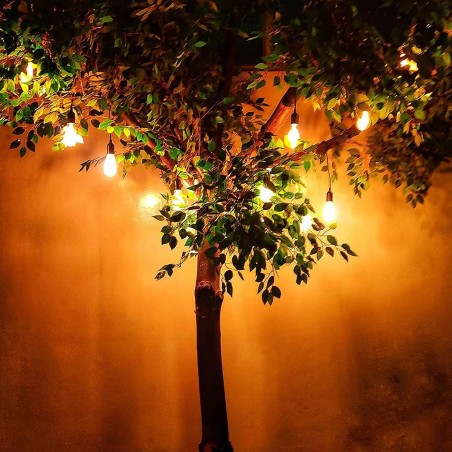 Guirlande Lumineuse LED 10m Chaudes Extérieures 10 Ampoules avec Panneau Solaire