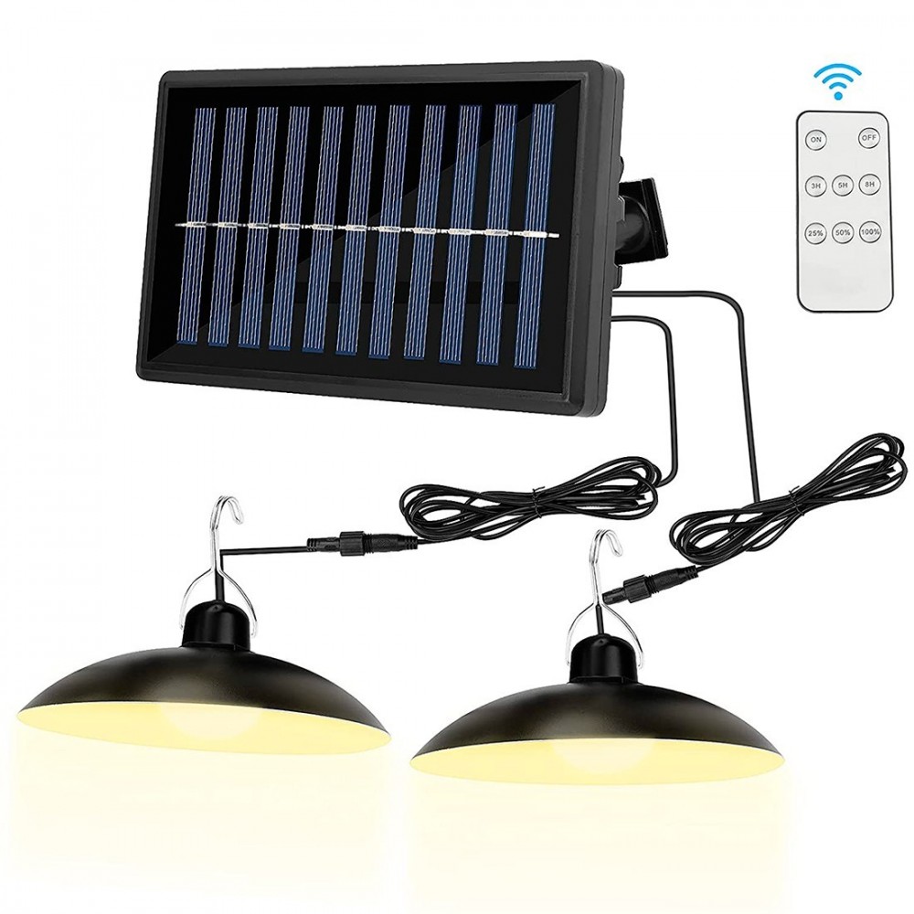 Lampes à suspension solaires intérieures et extérieures à panneaux solaires