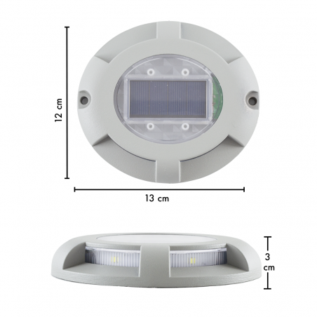 Set 4 Spots LED IP67 pour Lumière Froide Extérieure avec Panneau Solaire Intégré